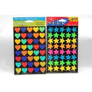 Vintage Lot of Hearts and Stars Stickers American Greetings NEW 6 Sheets